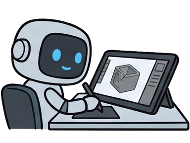 Robůtek připravuje 3D model na počítači