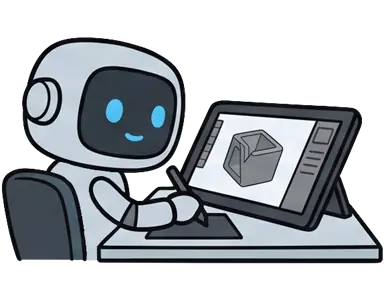 Robůtek připravuje 3D model na počítači